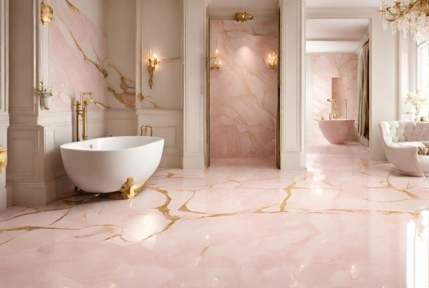 Różowe płytki w łazience i kuchni – jaki kolor pasuje do różowych płytek?